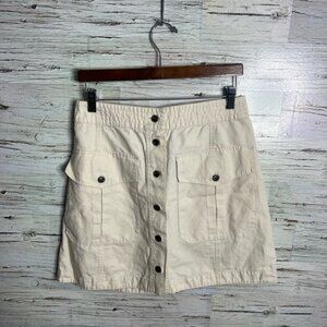 Banana Republic Linen-blend Skirt cargo style cream tan mini skirt size 8